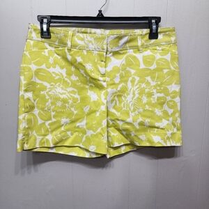 The Limited Shorts Size 10 Floral‎ Yellow Green Casual B650